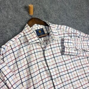 Brook Taverner Mens 3XL XXXL Tattersall Check Cotton Long Sleeve Casual Shirt